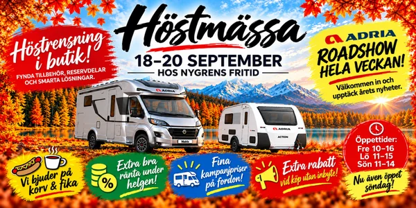 Höstmässa 18-20 sept hos Nygrens Fritid